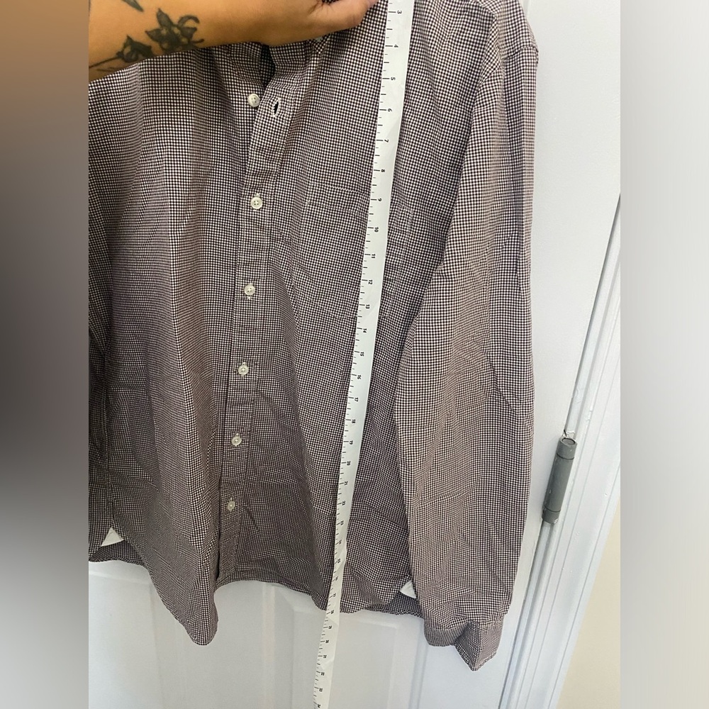 J Crew Shirt Men’s Large Button Up Long Sleeve Flex Washed Slim Fit Check - Picture 6 of 10